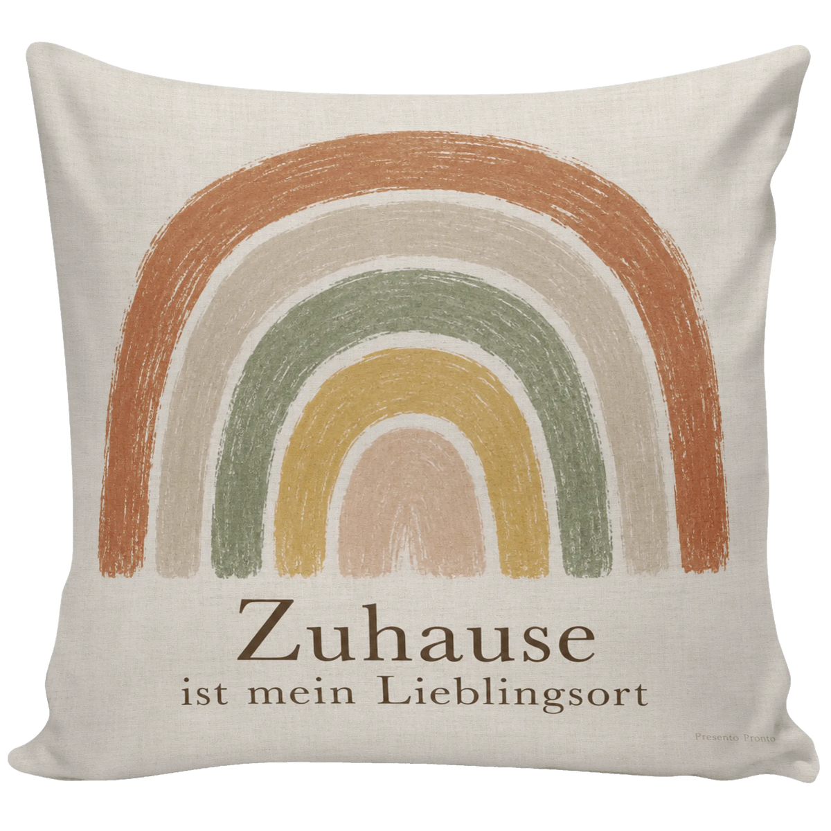 Gemütliches Regenbogenkissen für Zuhause mit Spruch|p:2014001|h:f36e56a5b85affb0158bab72b2e069de