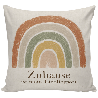 Gemütliches Regenbogenkissen für Zuhause mit Spruch|p:2014001|h:f36e56a5b85affb0158bab72b2e069de