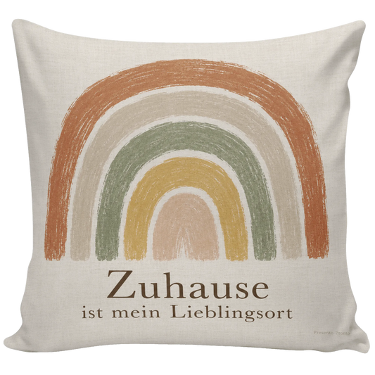 Gemütliches Regenbogenkissen für Zuhause mit Spruch|p:2014001|h:f36e56a5b85affb0158bab72b2e069de
