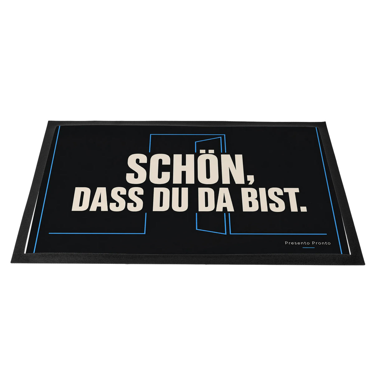 Coole Fußmatte zur Begrüßung mit Schriftzug Schön dass du da bist|p:2014012|h:a2a730cff0166ac604138fd4e6282a53
