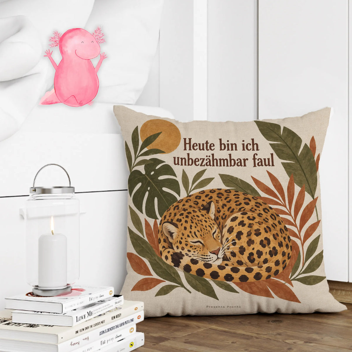 Lustiges Leopardenkissen für Faulenzer mit schlafendem Leopard|p:2014049|h:ae148ea9ddfdcf117e38b275ceb5c0b5