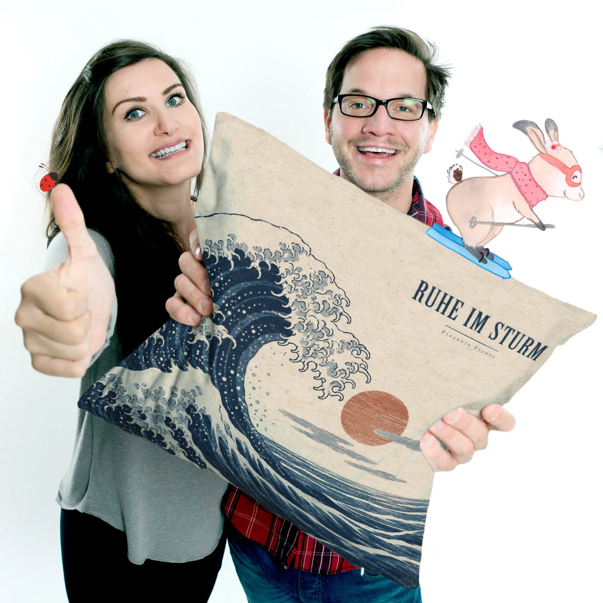 Ruhiges japanisches Kissen für Japanfans mit Welle|p:2014051|h:594e2249f1fe74839fc8ce75e5f1bace