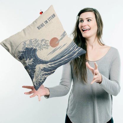 Ruhiges japanisches Kissen für Japanfans mit Welle|p:2014051|h:bedc44c31690ae77bbc3f3b1a3132710