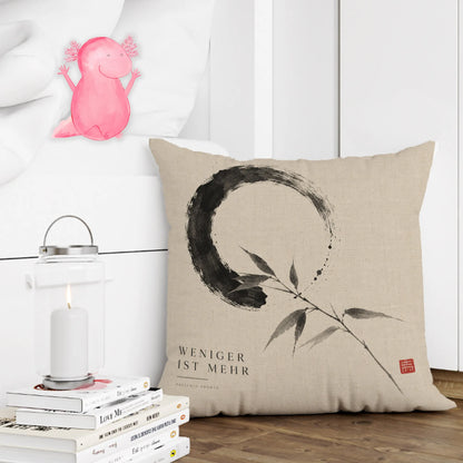 Ruhiges japanisches Kissen für Japanfans mit Enso-Kreis|p:2014052|h:aeed6513fd8b3e252465406861c1d5a5