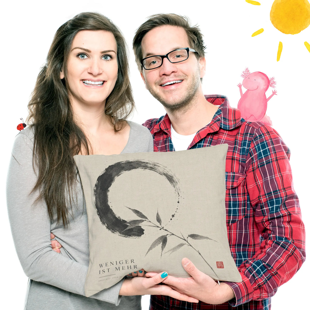 Ruhiges japanisches Kissen für Japanfans mit Enso-Kreis|p:2014052|h:00a3432ee95e6e4fa31ecfb0c108aedf