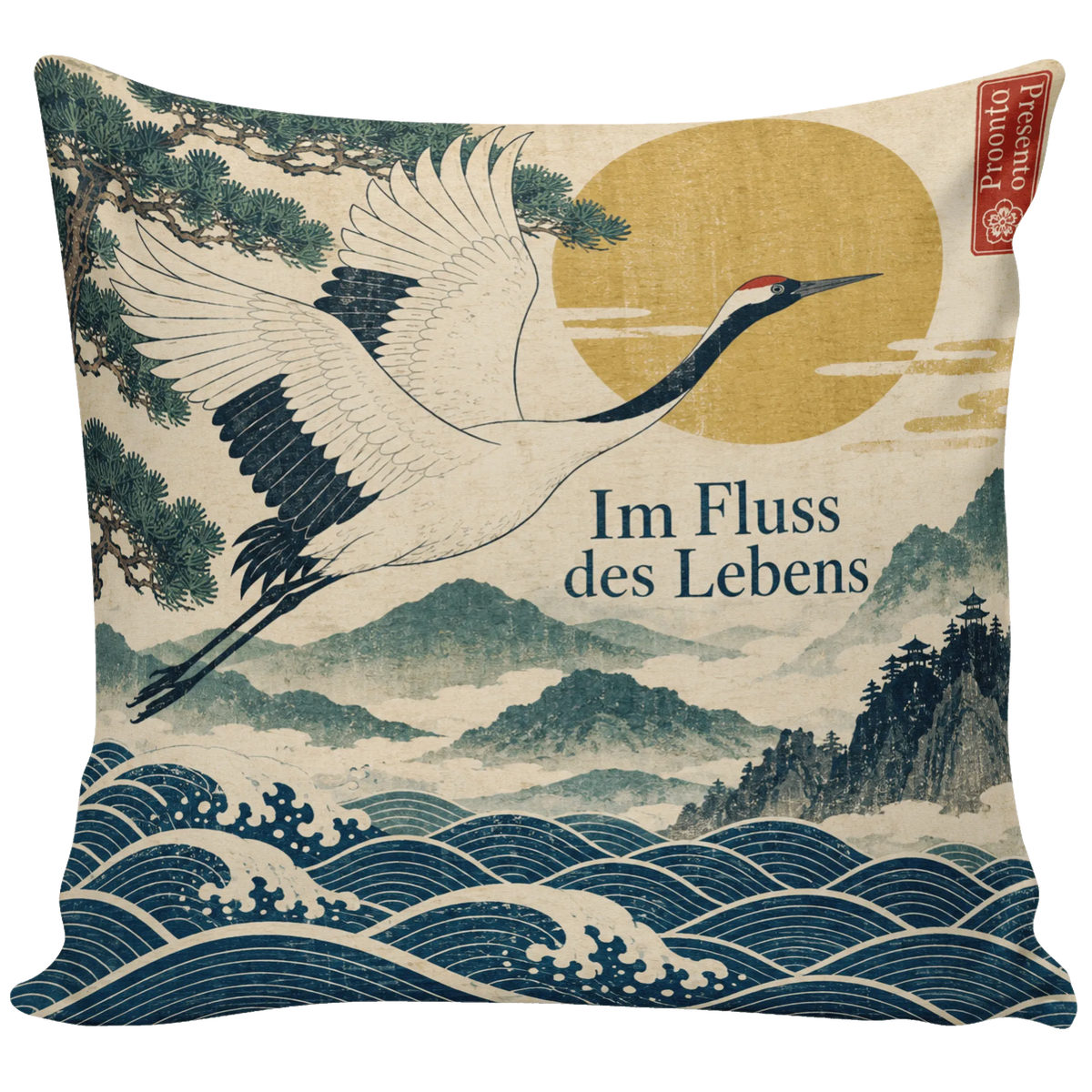 Ruhiges japanisches Kissen für Japanfans mit Kranich|p:2014057|h:d474d3d04a9004312c6bb17caa54ccaf