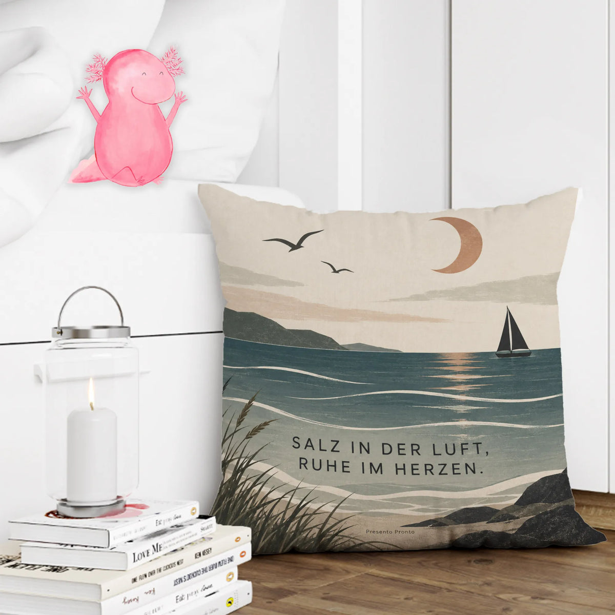 Ruhiges maritimes Kissen für Segelfans mit Mond und Segelboot|p:2014059|h:f9d3322c505eb0c683fb7e4b6c7944f2