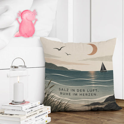 Ruhiges maritimes Kissen für Segelfans mit Mond und Segelboot|p:2014059|h:f9d3322c505eb0c683fb7e4b6c7944f2