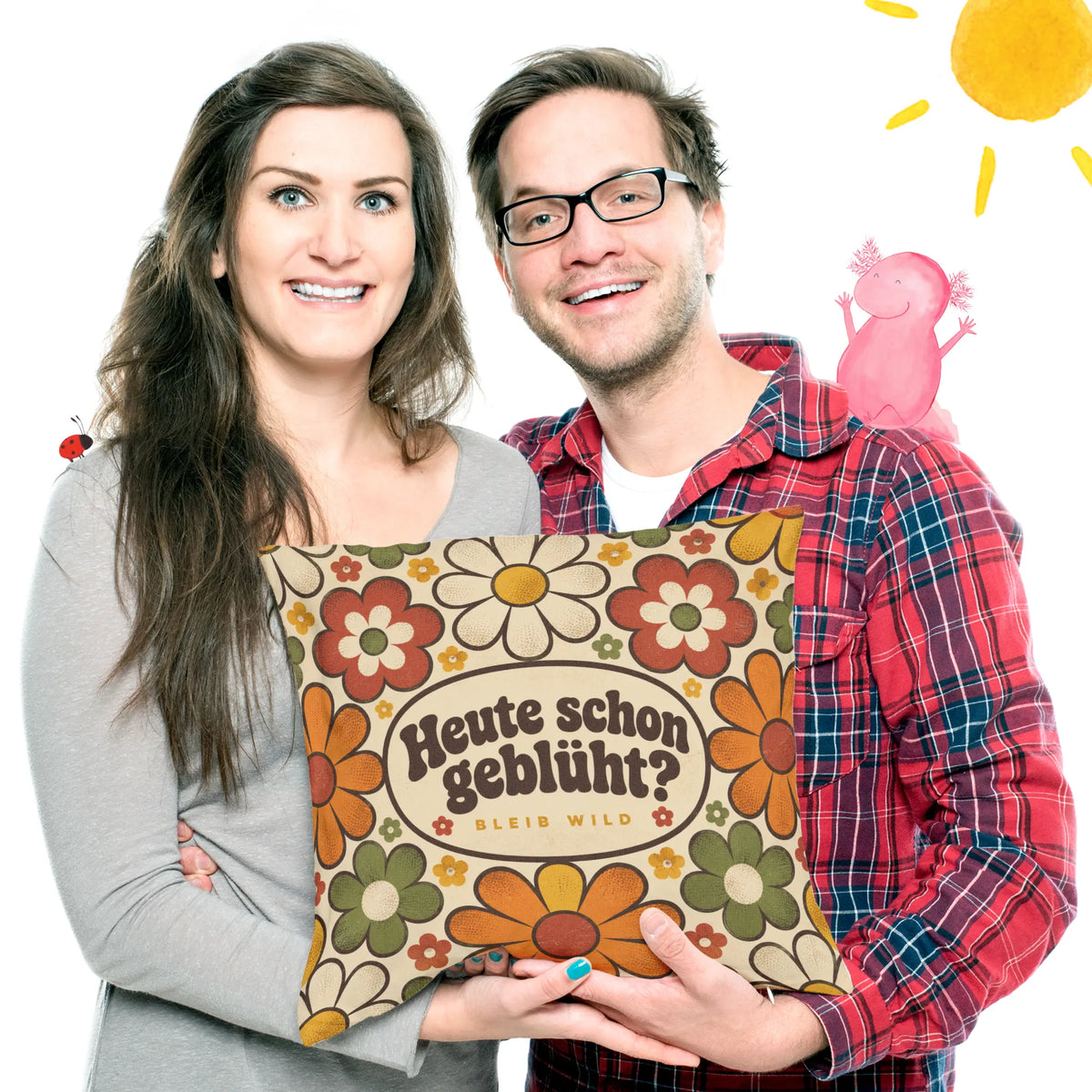 Lustiges Blumenkissen für Blumenfans mit Retro-Gänseblümchen|p:2014064|h:45a373717e20e7f76f1a9575cec38c4d