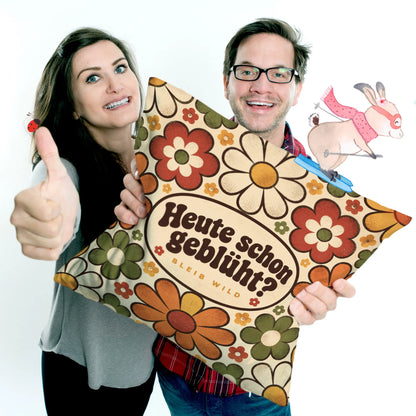Lustiges Blumenkissen für Blumenfans mit Retro-Gänseblümchen|p:2014064|h:ffd85bd771f3c040d19c666268fdf465