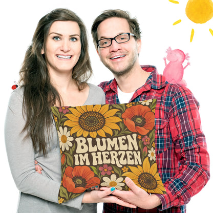 Fröhliches Blumenkissen für Blumenfans mit Sonnenblumen|p:2014069|h:b19bb911c2afbacb40239f3733d4b936