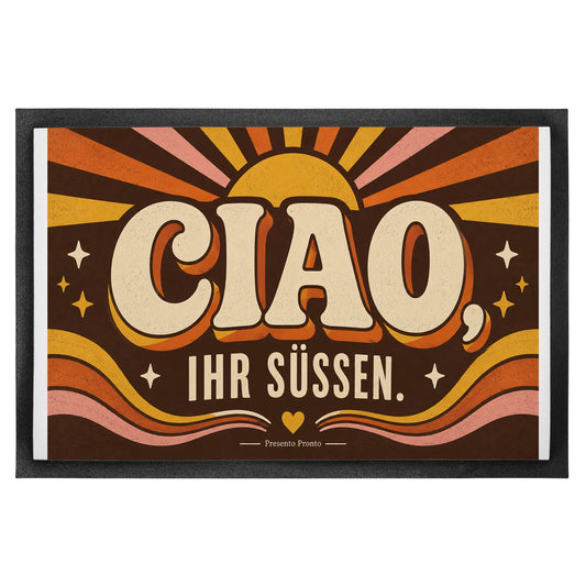Lustige Fußmatte Ciao für Gäste mit Retro-Schriftzug|p:2014083|h:2ab7b43914e188f1ddf9792de5596e0a