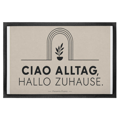 Einladende Fußmatte Ciao mit Bogen für neues Zuhause|p:2014088|h:212122e00ffc334bbf753c067c2ac2ec