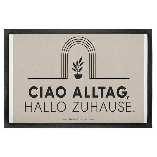 Einladende Fußmatte Ciao mit Bogen für neues Zuhause|p:2014088|h:212122e00ffc334bbf753c067c2ac2ec
