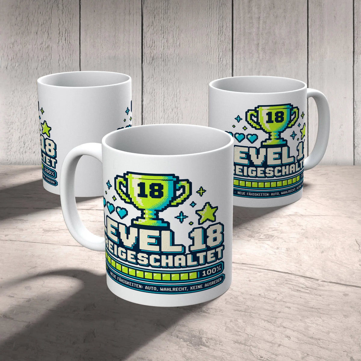 Lustige Tasse zum 18. Geburtstag für Jungen mit Level 18 Spruch|p:2014097|h:960f78fbd9ed5e793275311baa1d9a72