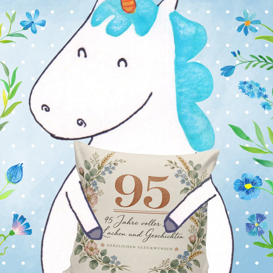 Liebevolles Kissen zum 95. Geburtstag mit Blumenkranz|p:2014099|h:00f3dbd8a09fd823d2fbf3097be11e98