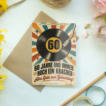 Lustige Geburtstagskarte zum 60. Geburtstag mit Schallplatte|p:2014102|h:8b0199a60be4d516dc55d1d648862f7f