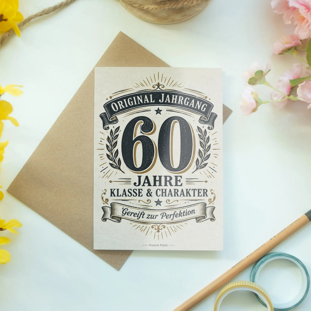 Coole Geburtstagskarte zum 60. Geburtstag mit Retro-Abzeichen|p:2014105|h:1f2b869d6ea391ceacd66f74930cbd88
