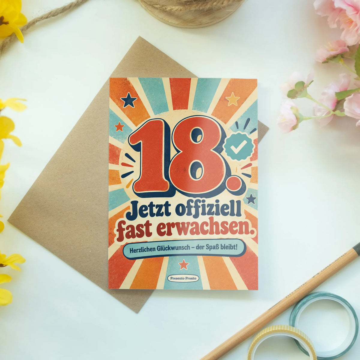 Lustige Geburtstagskarte zum 18. Geburtstag mit Retro-Zahl 18|p:2014110|h:138a34193fcfc2784ab7524d34ef2aa6