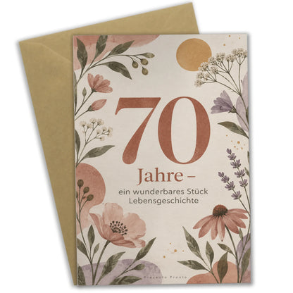 Herzliche Geburtstagskarte zum 70. Geburtstag mit Wildblumen|p:2014111|h:1019c88360035de0a239f79a51bc33be