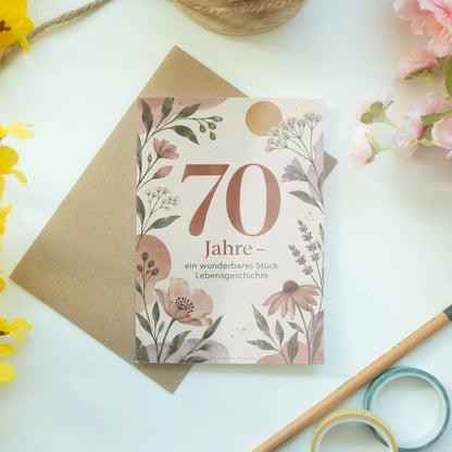 Herzliche Geburtstagskarte zum 70. Geburtstag mit Wildblumen|p:2014111|h:db8a6e1dd057bd5ff815c9062cd3b29b