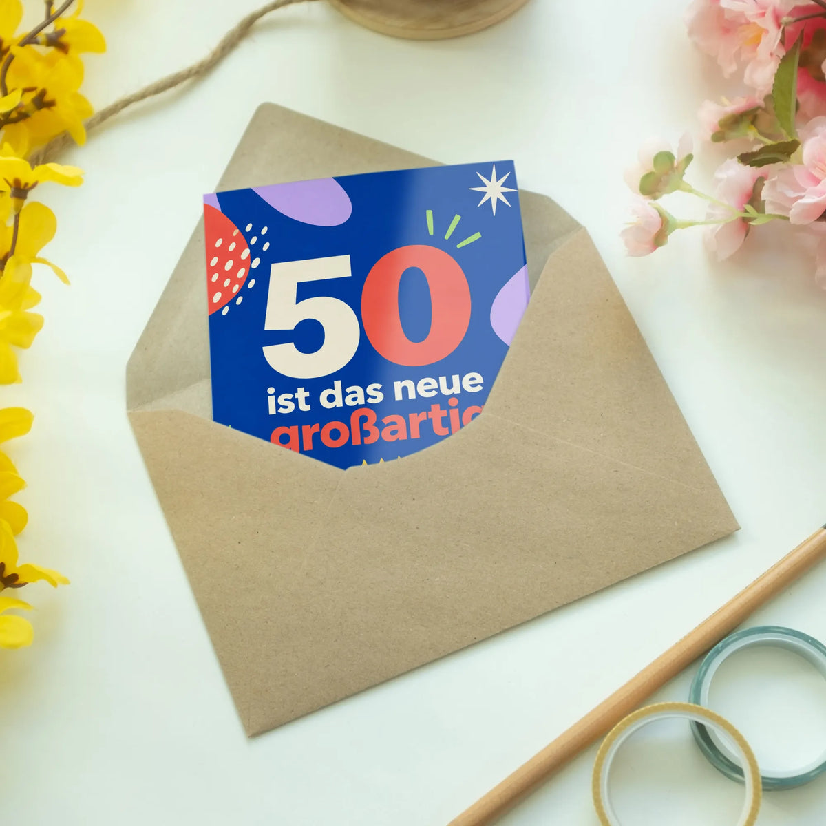 Coole Geburtstagskarte zum 50 mit großer 50|p:2014113|h:2bcd16ae06aa48a9a4bc477017925b87