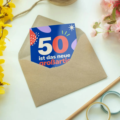 Coole Geburtstagskarte zum 50 mit großer 50|p:2014113|h:2bcd16ae06aa48a9a4bc477017925b87