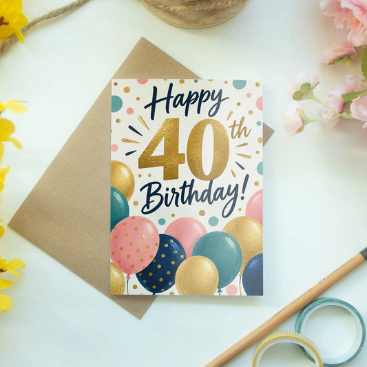 Stilvolle Geburtstagskarte zum 40. Geburtstag mit botanischen Zweigen|p:2014117|h:dbd0d6419e43c901c47b57e03457d486