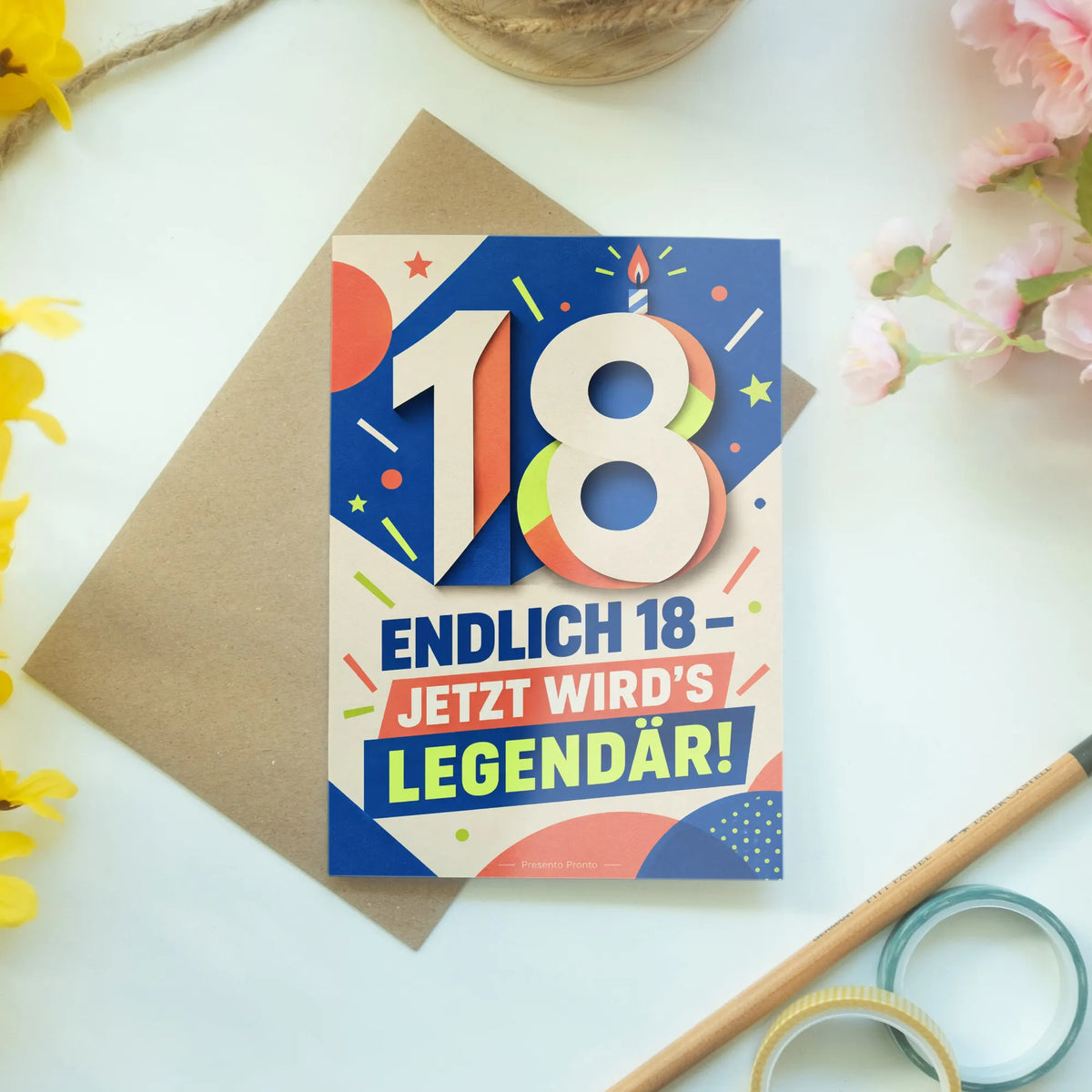 Coole Geburtstagskarte zum 18. Geburtstag mit großer 18|p:2014124|h:49e03cabc463f70f2351a80c068a9568