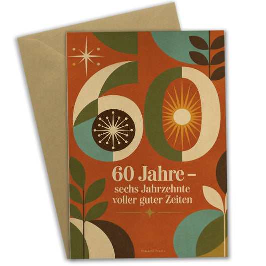 Nostalgische Geburtstagskarte zum 60. Geburtstag mit geometrischer 60|p:2014130|h:cdef21c299d0fc9ac664c8ae1237100d