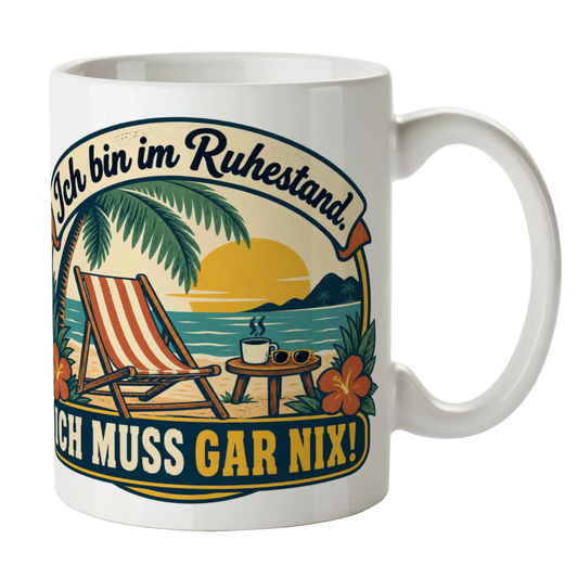 Lustige Tasse zur Rente mit Liegestuhl|p:2014132|h:5117d310954e4d2f1d86c811246f36a0