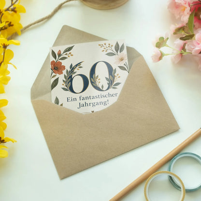 Elegante Geburtstagskarte zum 60. Geburtstag florale Zahl|p:2014144|h:cd717d5de982b79397788e328150aee2