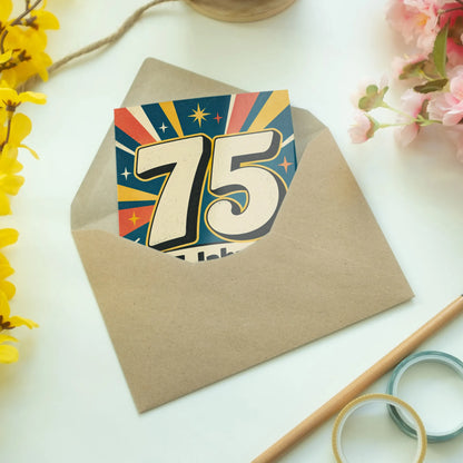 Fröhliche Geburtstagskarte zum 75. Geburtstag mit Energiestrahlen|p:2014145|h:b6cdf70579a446312963866f0ca6ad89