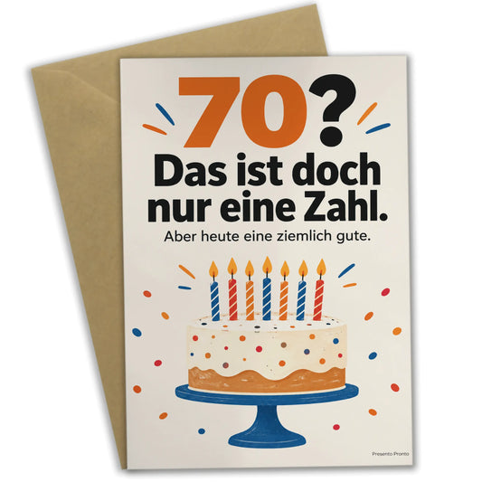 Lustige Geburtstagskarte zum 70. Geburtstag für Sohn mit Geburtstagstorte|p:2014146|h:051eb4d0bdd00b144f50e60d6f518578