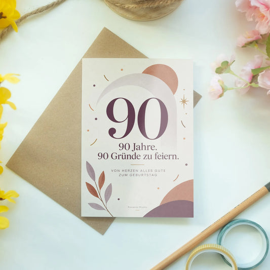 Elegante Geburtstagskarte zum 90. Geburtstag mit großer 90|p:2014153|h:5a308131d3931f7b241824afd6472ffc