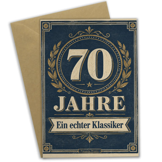 Elegante Geburtstagskarte zum 70. für den Sohn mit Retro-Emblem|p:2014154|h:299fcda0e69629d00ce9dd3ba3c4eac1