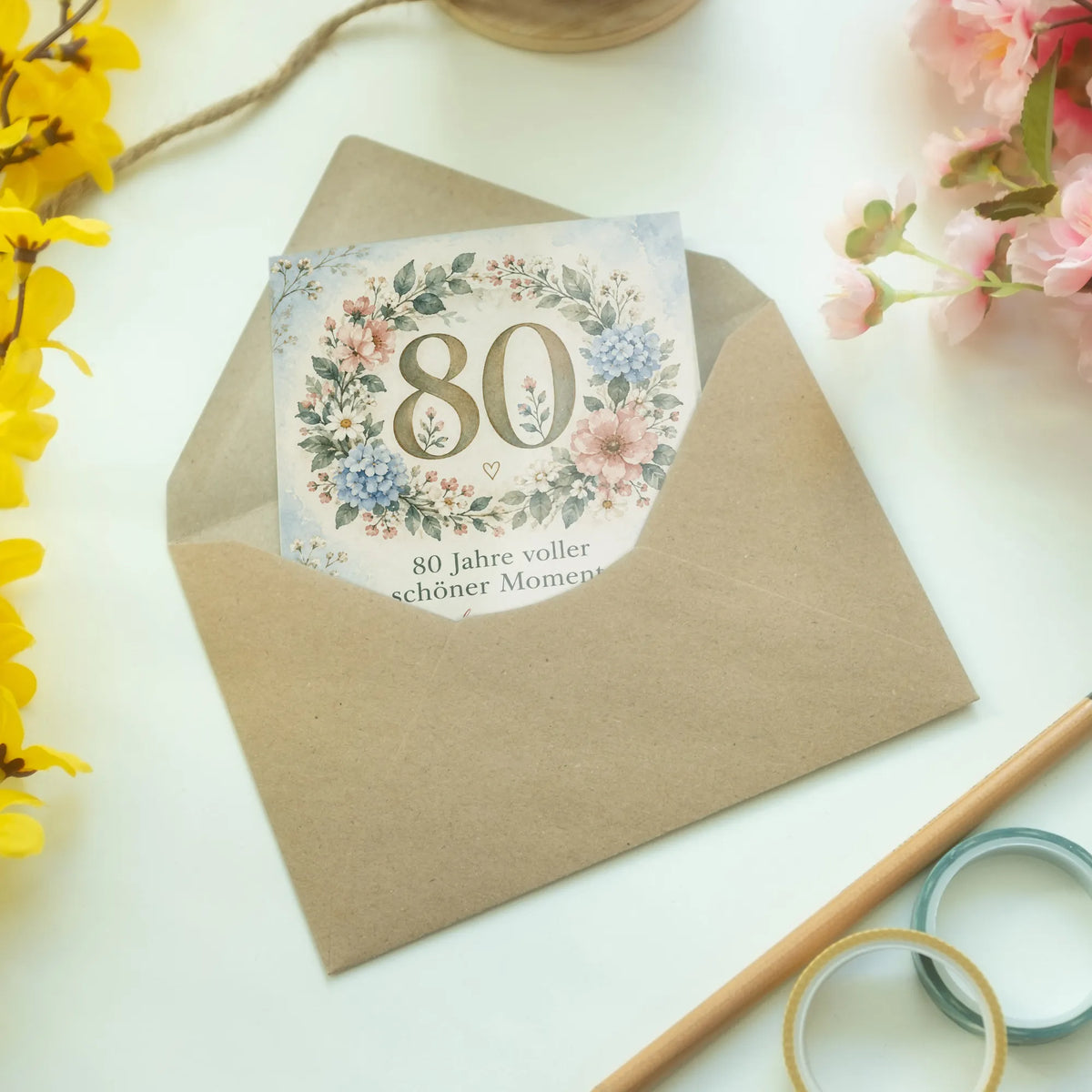 Elegante Einladungskarten zum 80. Geburtstag Blumenkranz|p:2014155|h:9456b72624efdbf09315bd6df9f9e92d