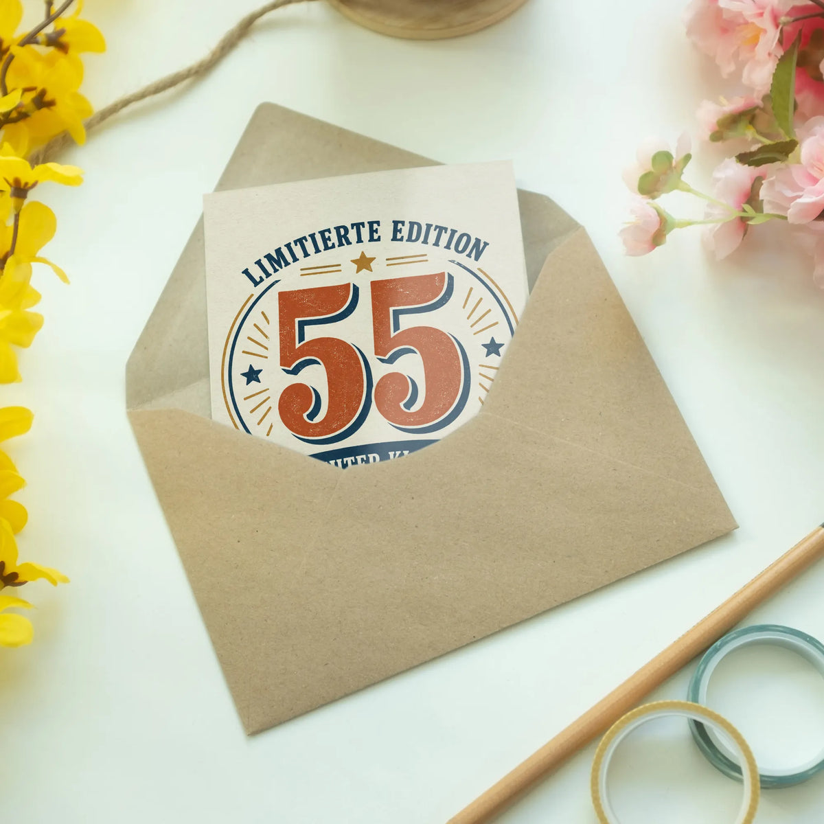 Herzliche Geburtstagskarte zum 55 für Mama mit Vintage-Emblem|p:2014158|h:58a7e7b7794c5831b09627e2cb0333e2