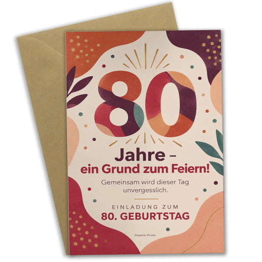Fröhliche Einladungskarten zum 80. Geburtstag mit großer 80|p:2014161|h:2690bd2dd2c2885b5e66b9fb4a7ee8fd