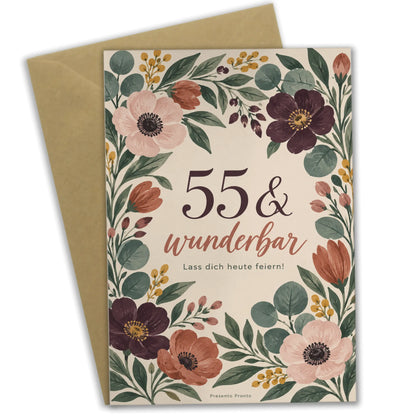 Herzliche Geburtstagskarte zum 55. für Mama mit Blumenkranz|p:2014162|h:140e5c2acd75c718572d080074d8e250