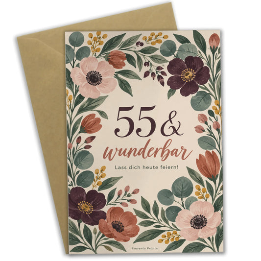 Herzliche Geburtstagskarte zum 55. für Mama mit Blumenkranz|p:2014162|h:140e5c2acd75c718572d080074d8e250