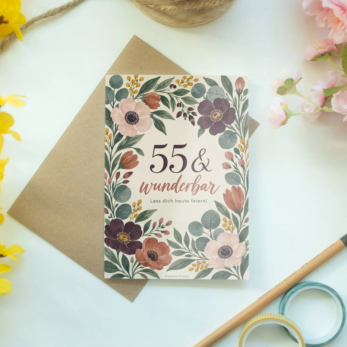 Herzliche Geburtstagskarte zum 55. für Mama mit Blumenkranz|p:2014162|h:1116df0a825c0f18b7f0f494544b6cb3
