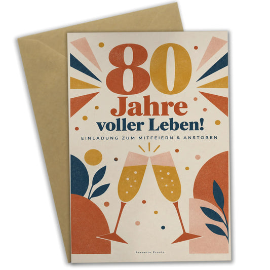 Festliche Einladungskarten zum 80. Geburtstag mit Champagnergläsern|p:2014169|h:1a4c11db1f0416158b156afaac21be66