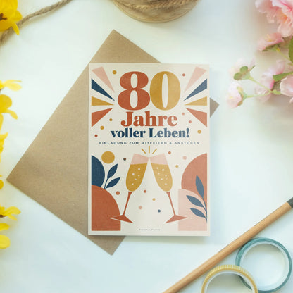 Festliche Einladungskarten zum 80. Geburtstag mit Champagnergläsern|p:2014169|h:6fbfb311a5b39e9835b07335ec9f28d8
