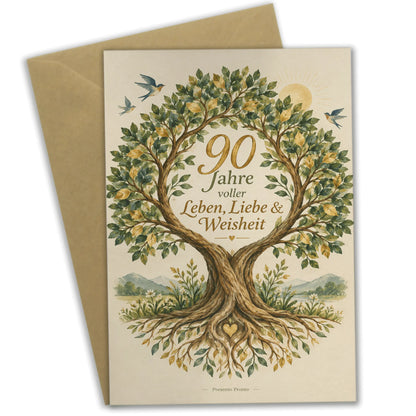 Würdevolle Geburtstagskarte zum 90. Geburtstag mit Lebensbaum|p:2014174|h:f1975cb9e2bfa8d0a1901d5181dc0ab3