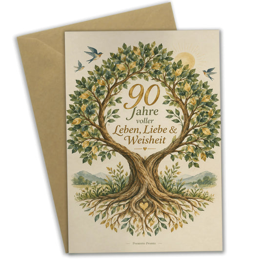 Würdevolle Geburtstagskarte zum 90. Geburtstag mit Lebensbaum|p:2014174|h:f1975cb9e2bfa8d0a1901d5181dc0ab3