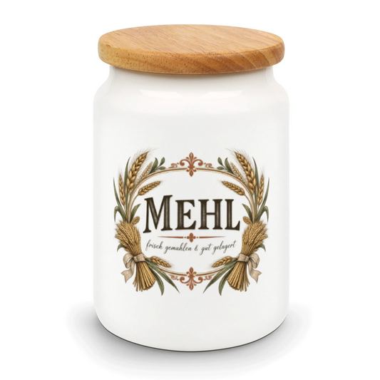 Nostalgische Vorratsdose für Mehl zum Backen mit Ähren|p:2014175|h:7b6ce36a31ed73b9849664c9f0c34292