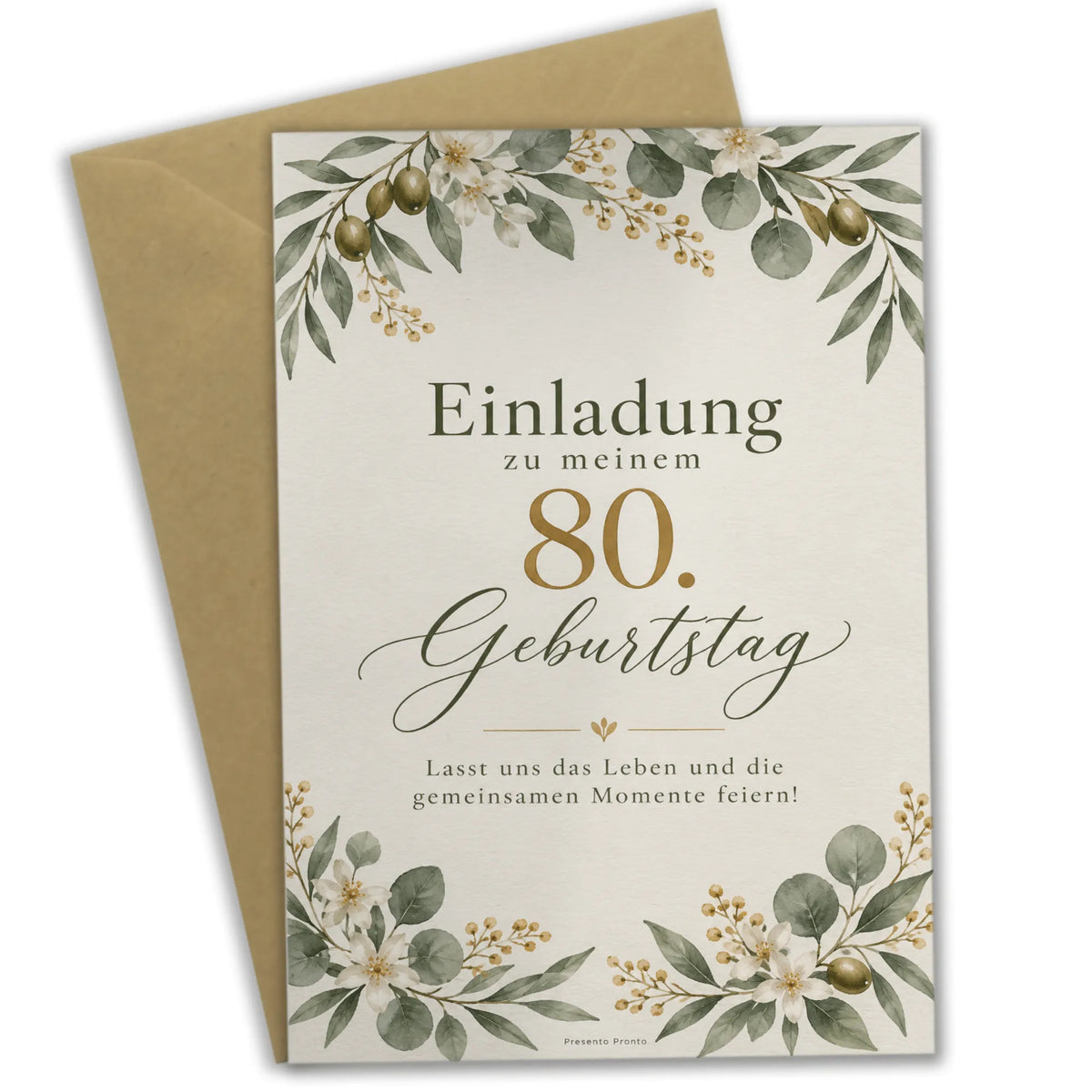 Elegante Einladungskarten zum 80. Geburtstag mit Aquarellzweigen|p:2014176|h:cdf6f5960cebc07283698667ca32a1ec