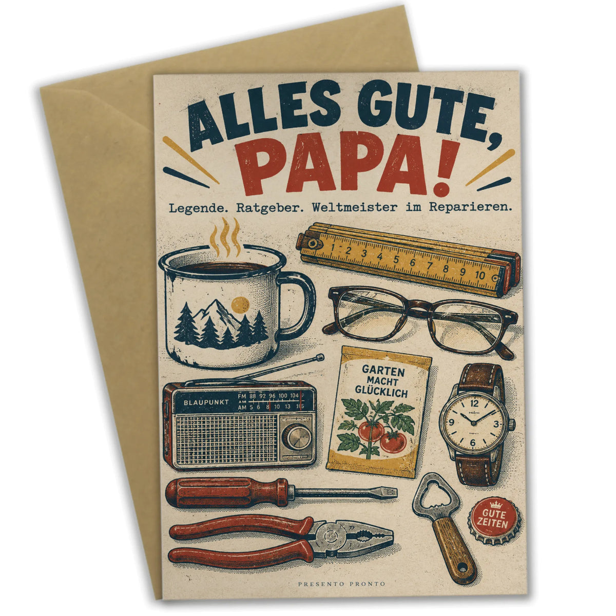 Herzliche Geburtstagskarte für Vater mit Werkzeug und Radio|p:2014183|h:720ce9167fac8347456b4a3f965c3d46