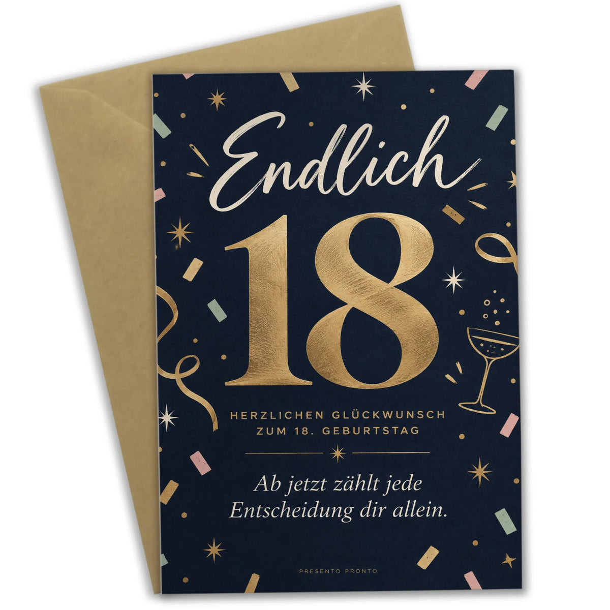 Elegante Geburtstagskarte zum 18. Geburtstag mit goldener Zahl|p:2014185|h:03bfe3ce02a697b2d334a4302311c6e3